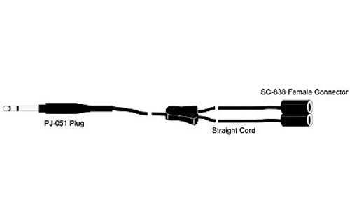David Clark 18253G-15 Y Adapter