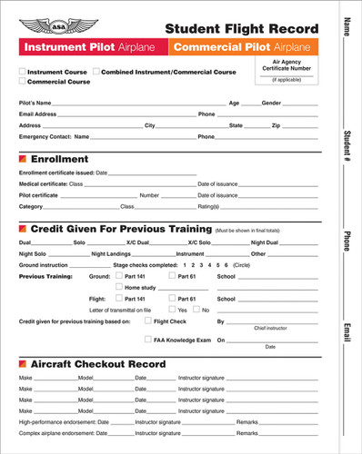 ASA Student Flight Records: Instrument & Commercial